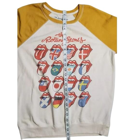 The Rolling Stones Crewneck International Mouth Logo Raglan Lightweight, Size XS - Picture 6 of 9